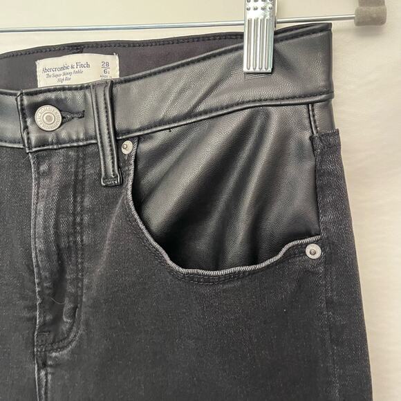Abercrombie & Fitch Super Skinny Ankle Women Jeans Sz 6 Y2K Grunge Faux  Leather - Picture 5 of 11